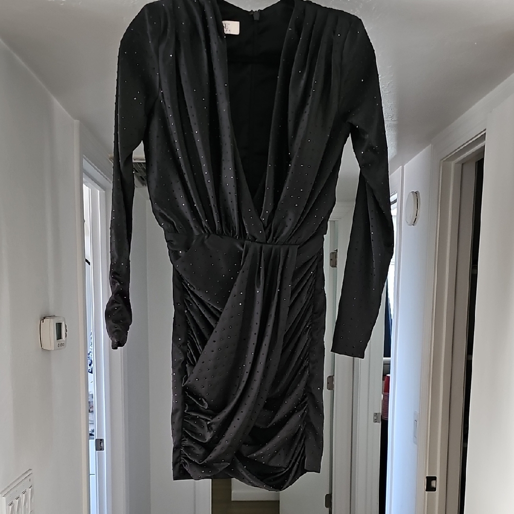 Chic Black Long Sleeve Dress House Of CB Size XS